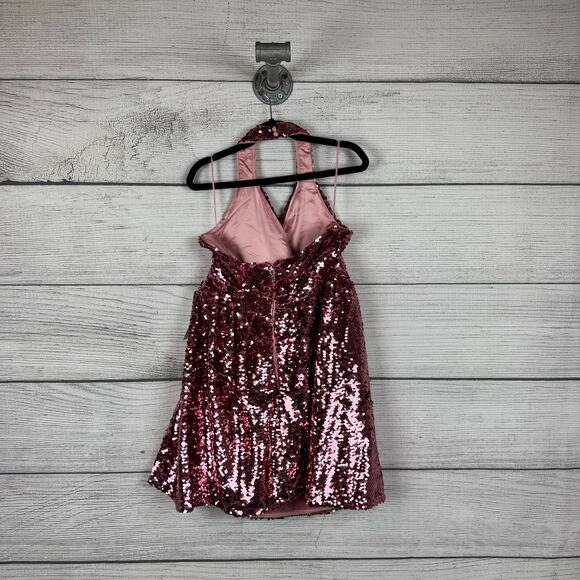 Bardot Junior Girl's Pink Azalea Sequin Halter Neck Party Dress Size 12 - Picture 8 of 12